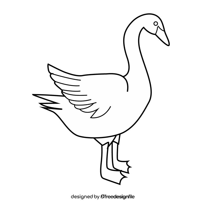 Black swan black and white clipart