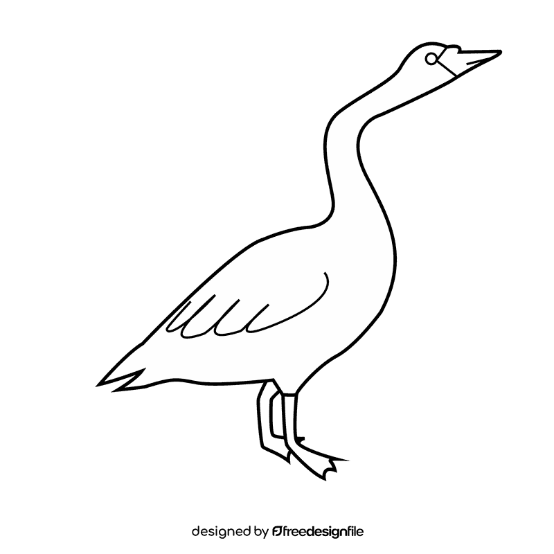 Blue swan black and white clipart