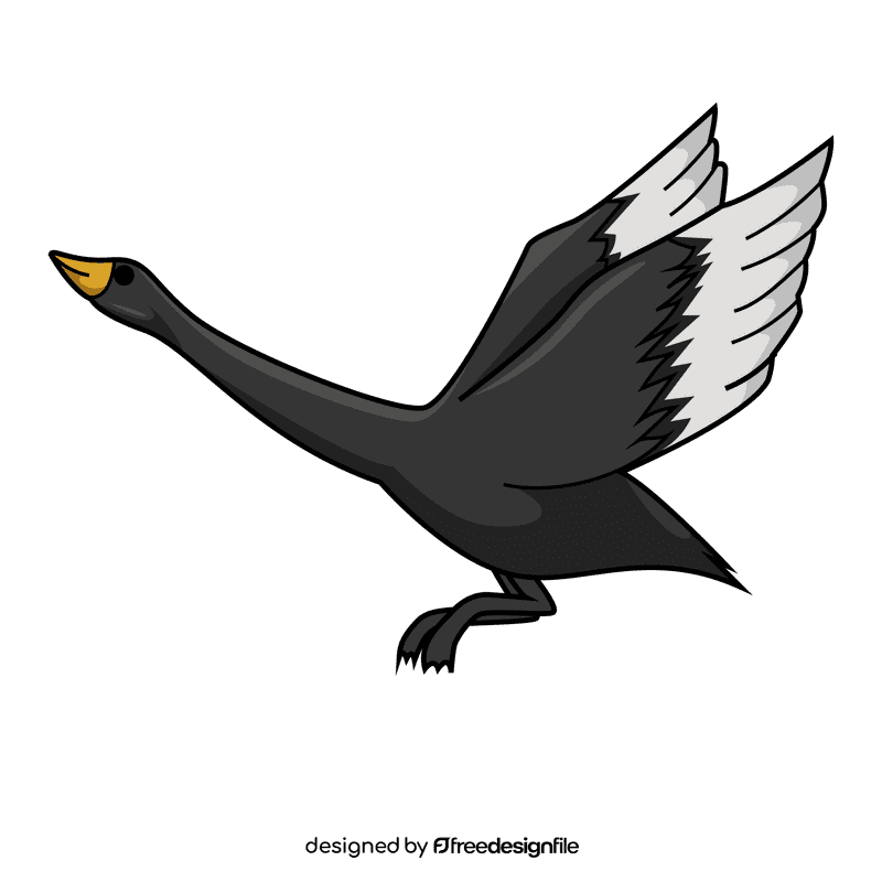 Flying swan clipart