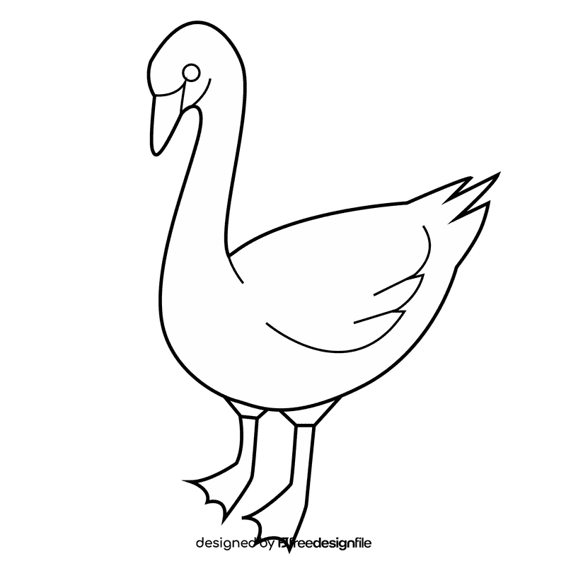 Pink swan black and white clipart