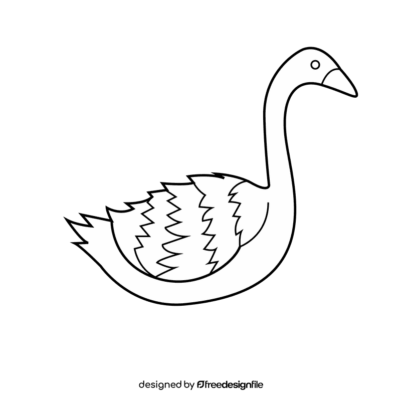 Siheg swan black and white clipart