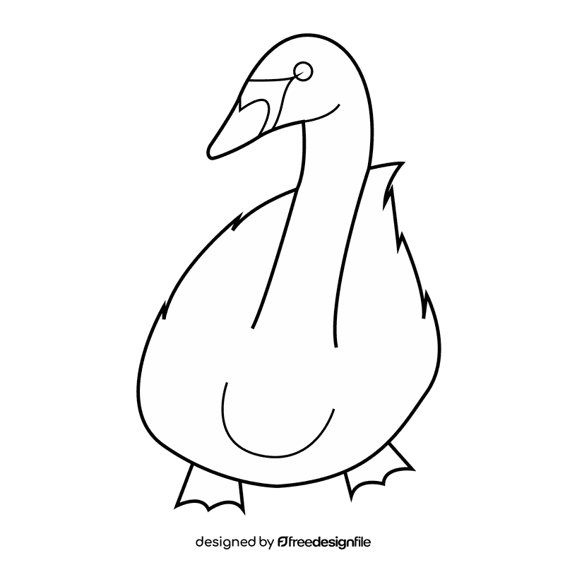 Swan black and white clipart
