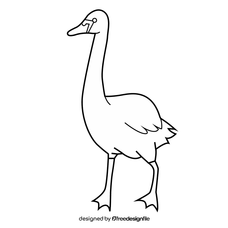 Walk swan black and white clipart