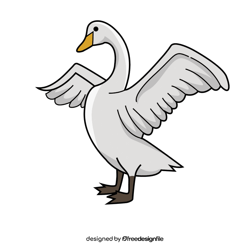 Wings swan clipart