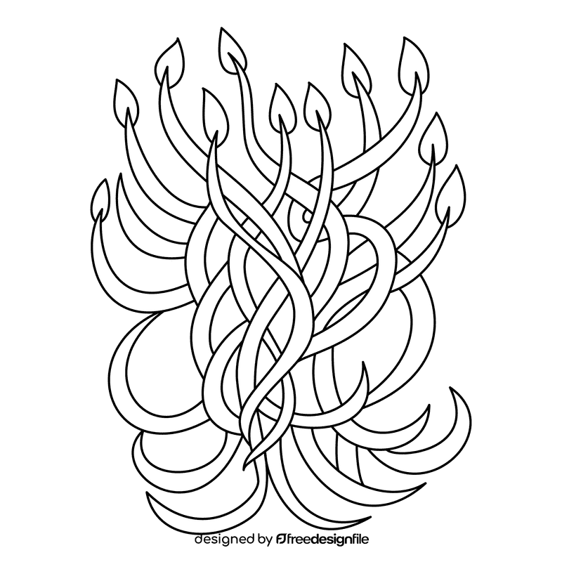 Tree Of Life Brown Roots black and white clipart