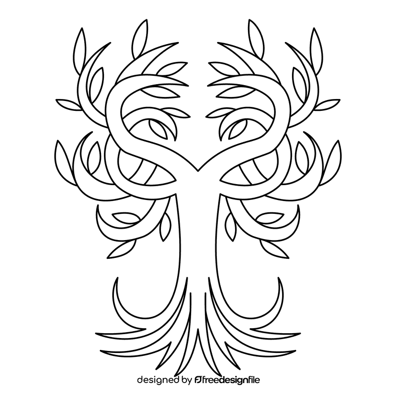 Tree Of Life Dark Tree black and white clipart