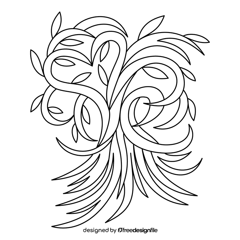 Tree Of Life Fresh Roots black and white clipart