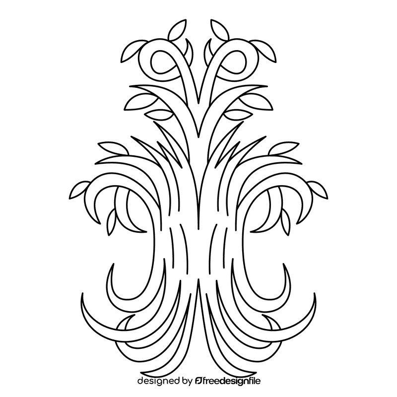 Tree Of Life Green Grass black and white clipart