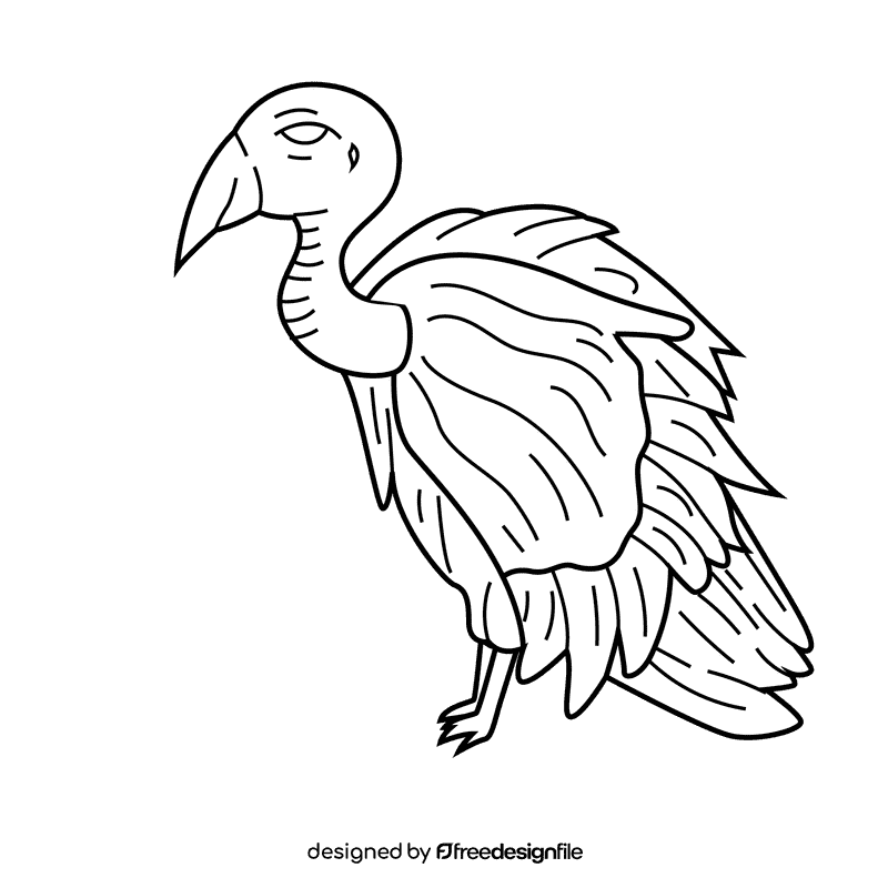 Vulture black and white clipart