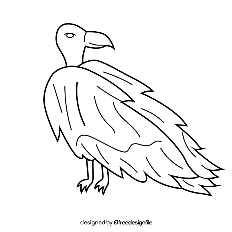 Vulture black and white clipart