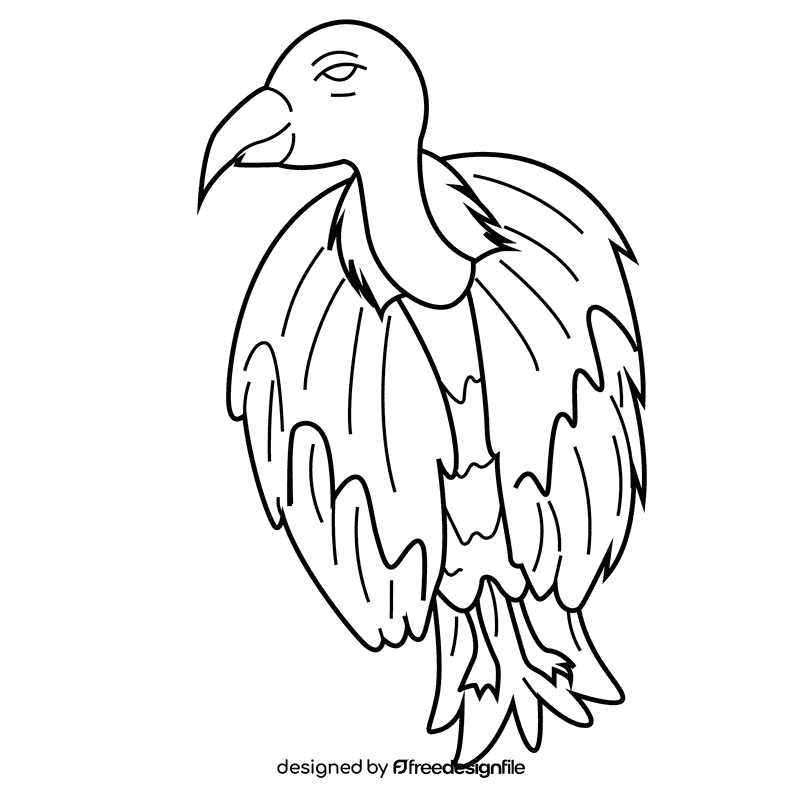 Vulture black and white clipart