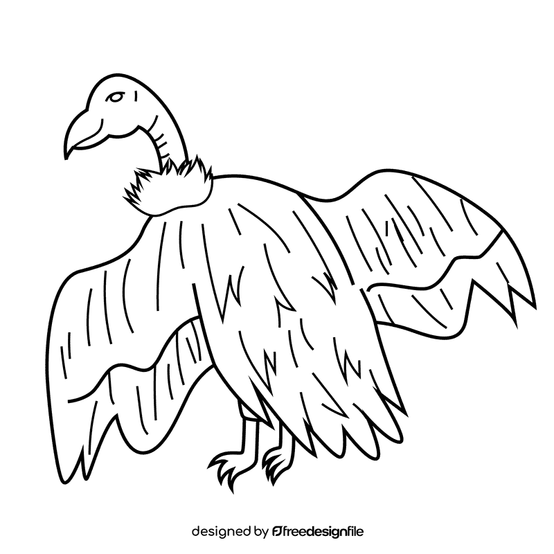 Vulture black and white clipart