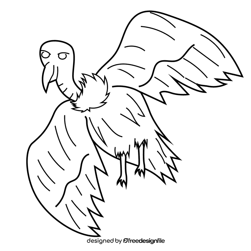 Vulture black and white clipart