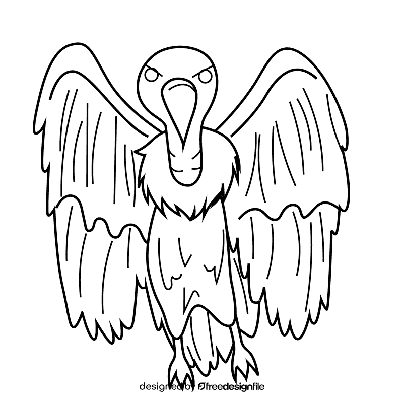 Vulture black and white clipart