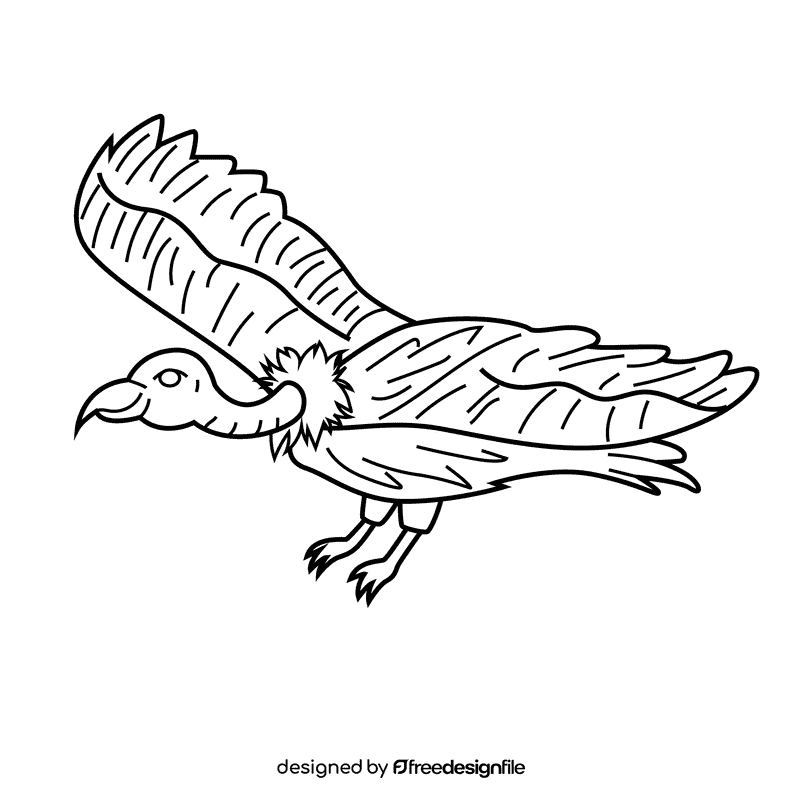 Vulture black and white clipart