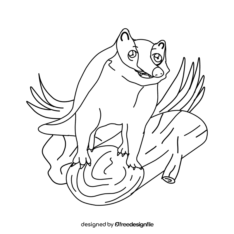Badger In Up Wood black and white clipart