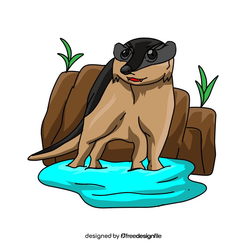 Badger In Water clipart