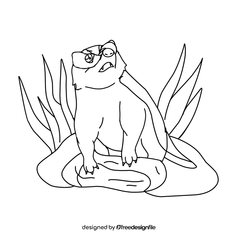 Badger Look Up black and white clipart