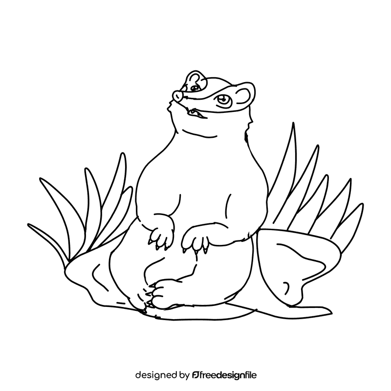 Badger Rest black and white clipart