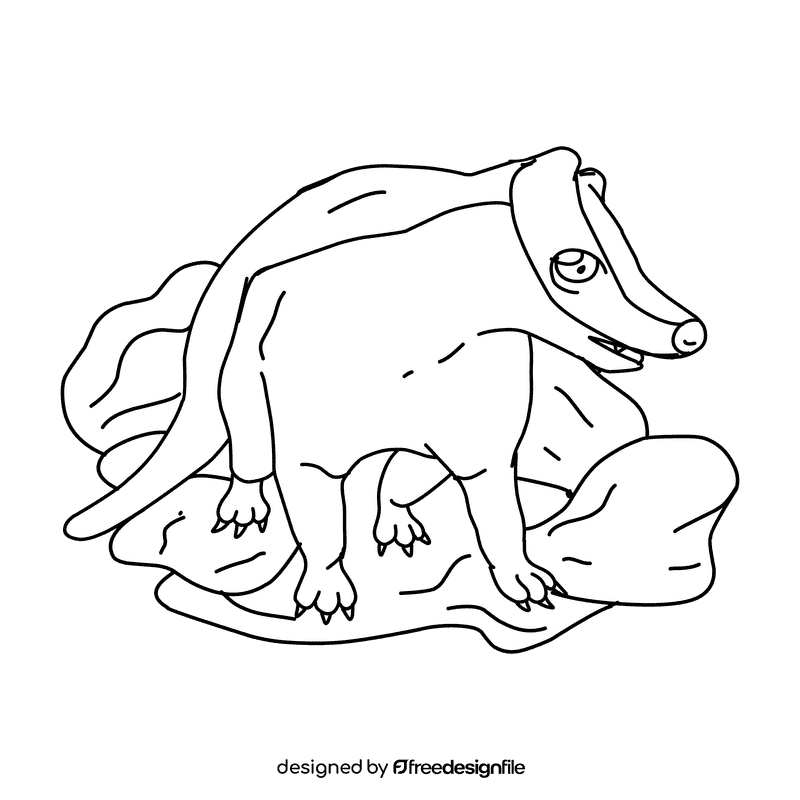 Badger Stay black and white clipart
