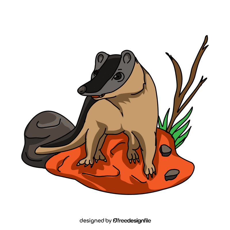 Badger Walking clipart
