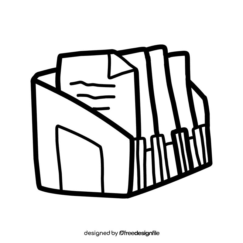 Binder Foldable black and white clipart