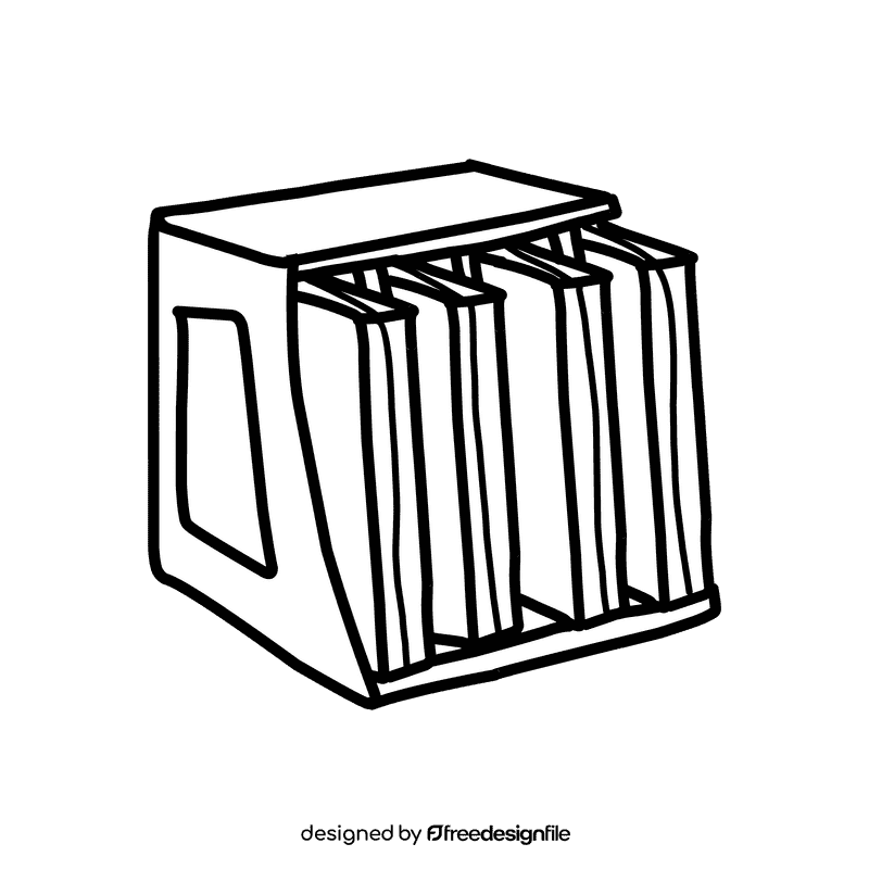Binder Rack black and white clipart