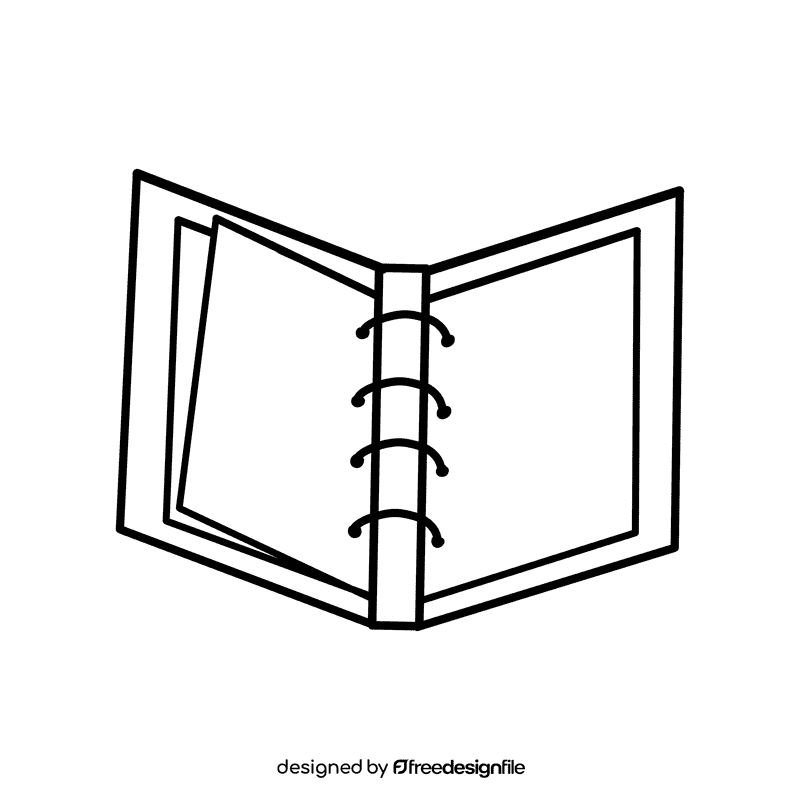 Binder Ring black and white clipart