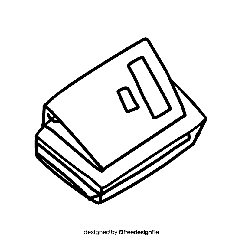 Binder Stacked black and white clipart
