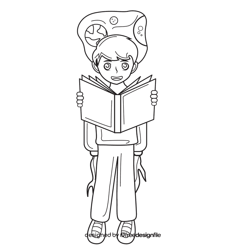 Book Club Imagination black and white clipart