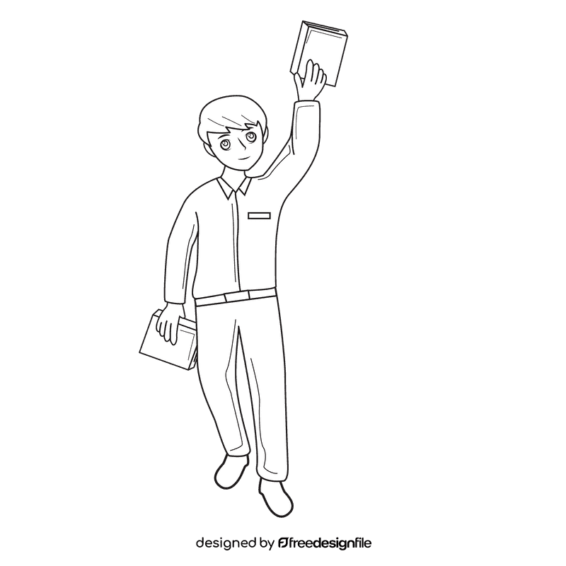 Book Club Put Book black and white clipart
