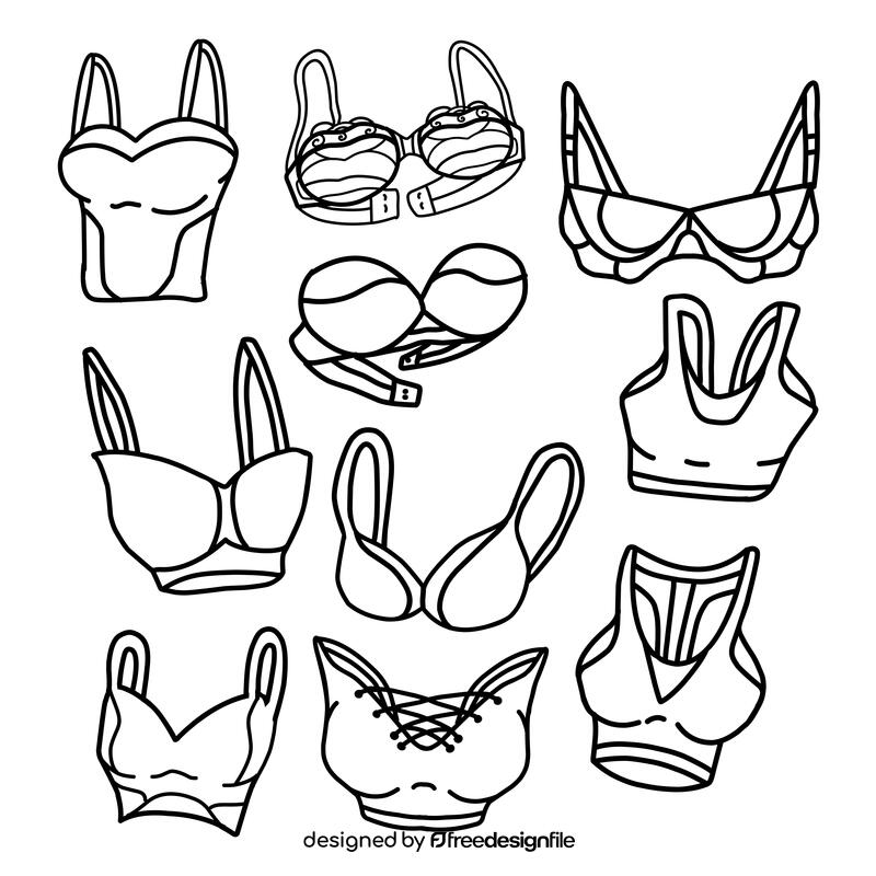 Bra Set black and white vector