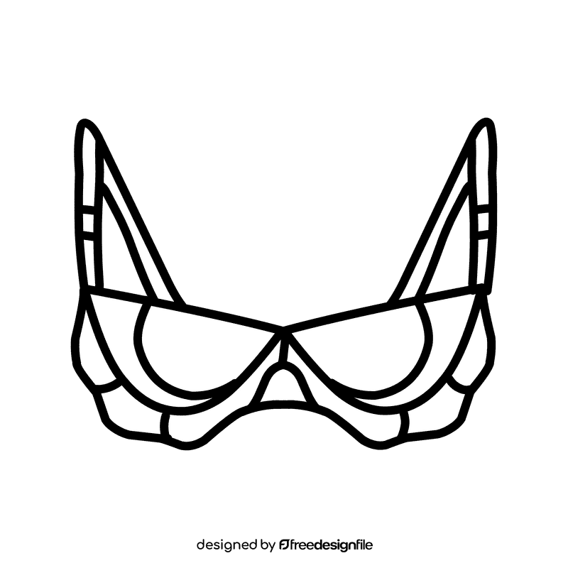 Bra Brallete black and white clipart