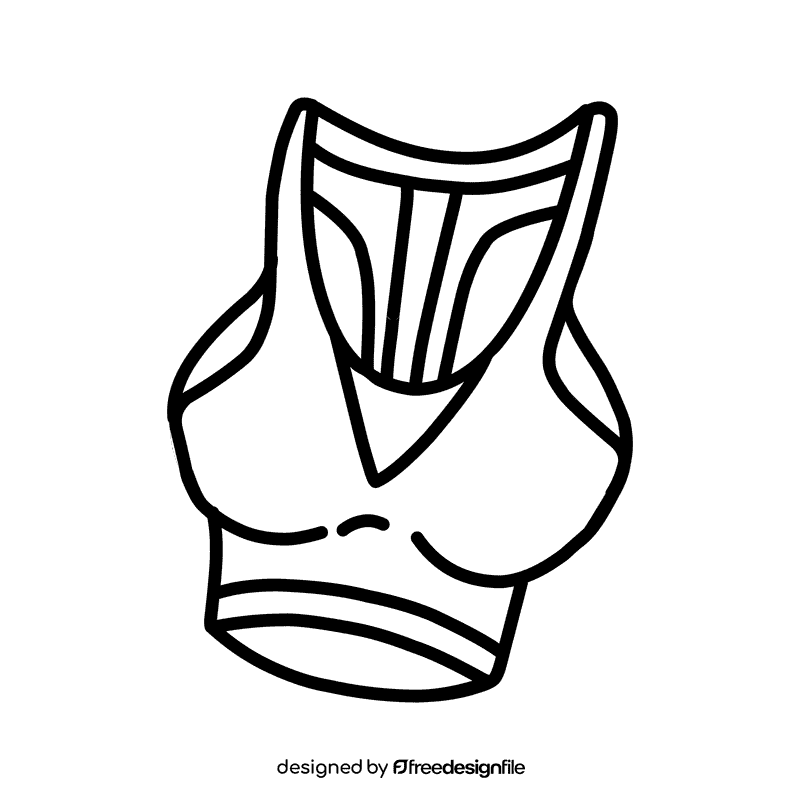 Bra Sport black and white clipart