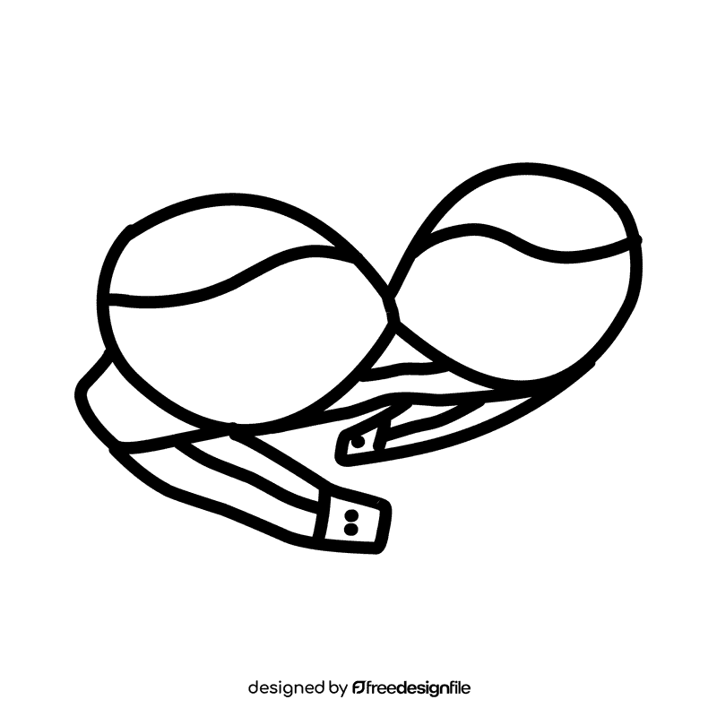 Bra Strapless black and white clipart