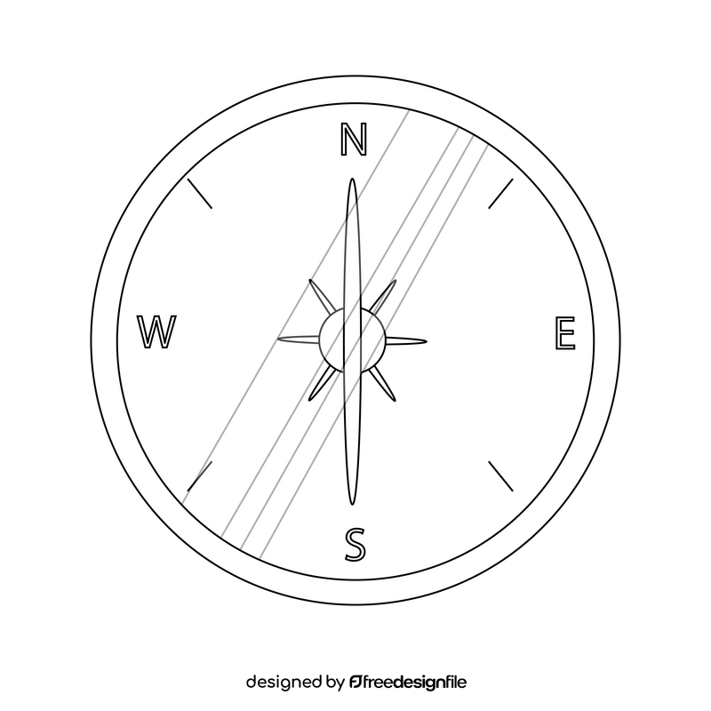 Compass drawing black and white clipart