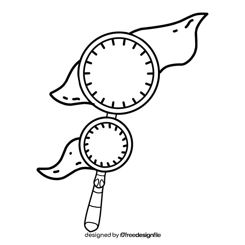Bubble Wand Double black and white clipart