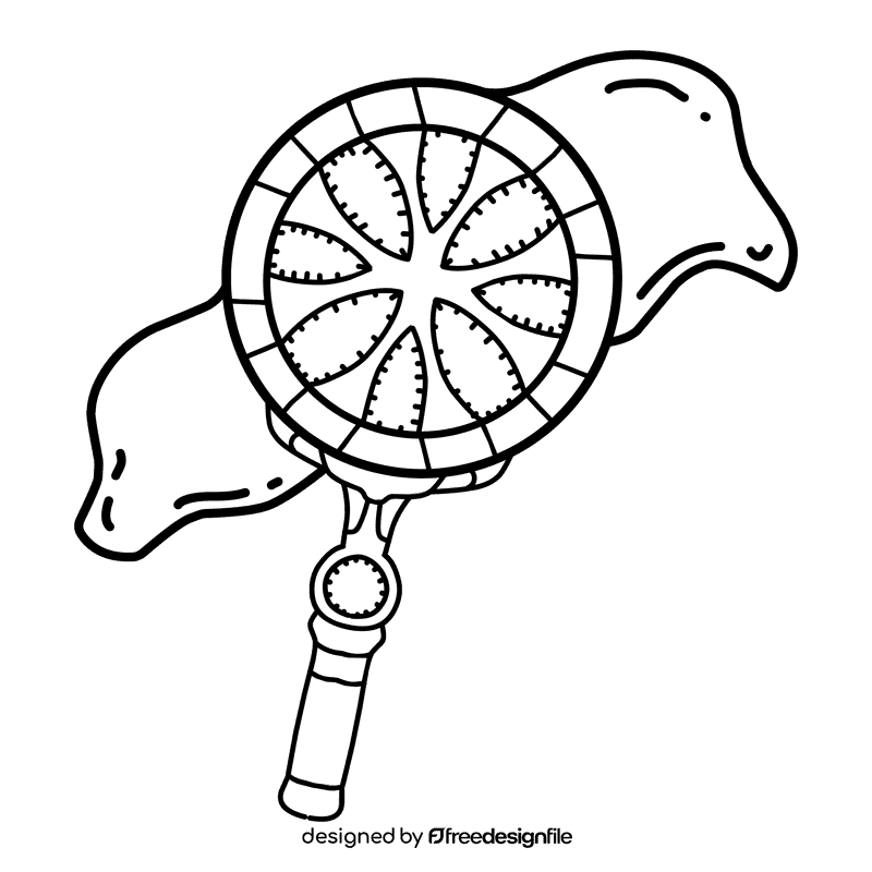 Bubble Wand Round black and white clipart