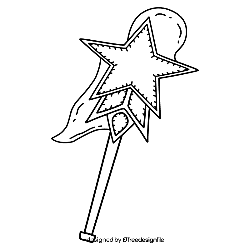 Bubble Wand Star black and white clipart