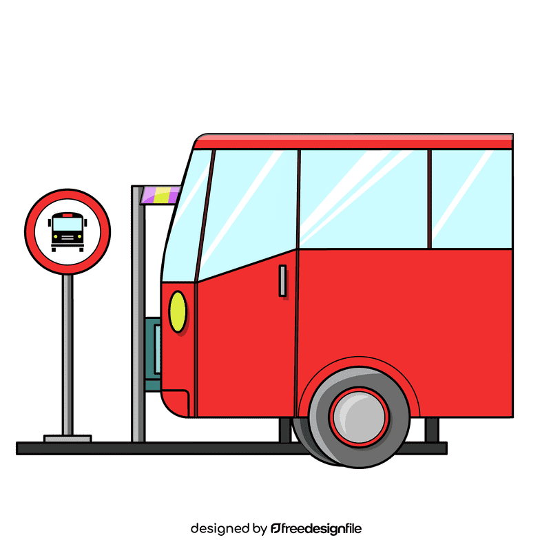 Bus Stop Arriving clipart