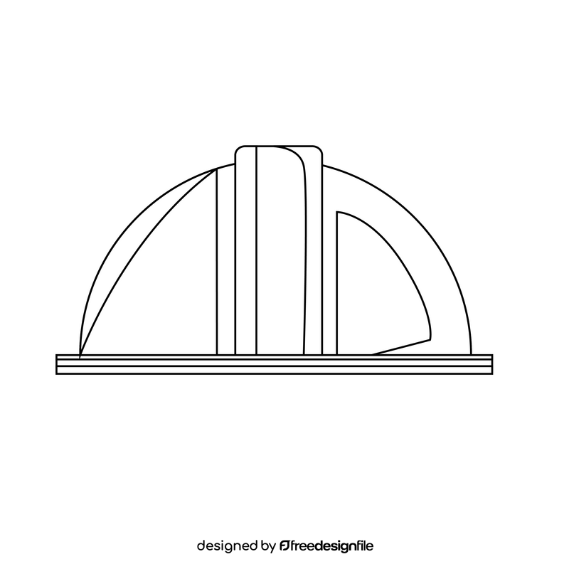 Surveyor helmet drawing black and white clipart