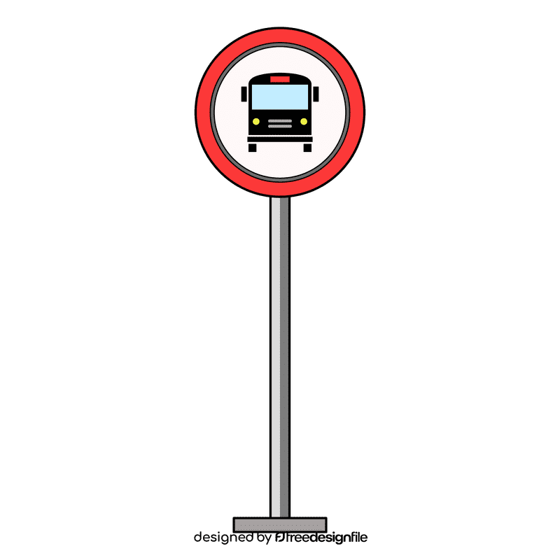 Bus Stop Circle Sign clipart