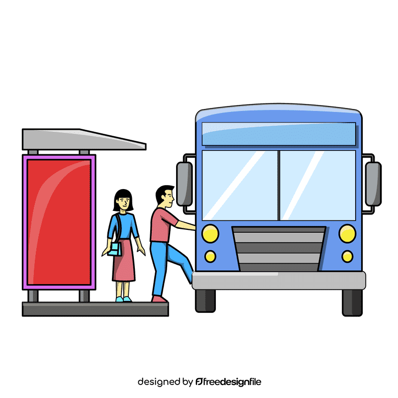 Bus Stop Queuing clipart