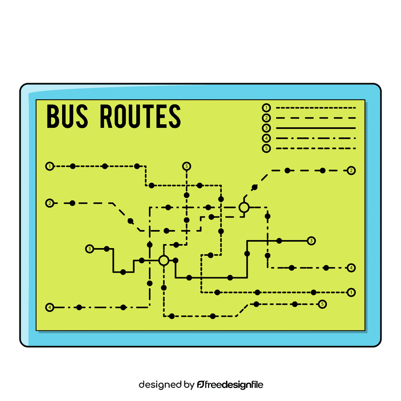 Bus Stop Route Map clipart