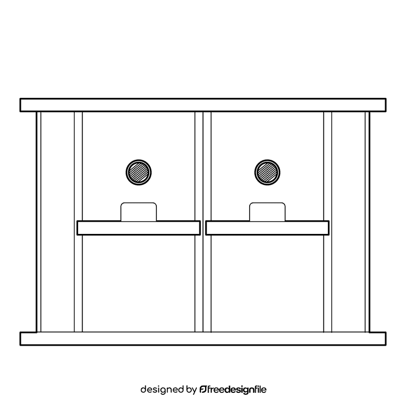 Bus Stop Ticket Counter black and white clipart