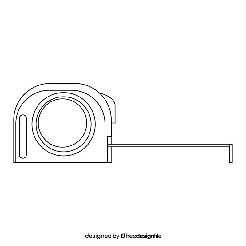 Tape measure drawing black and white clipart
