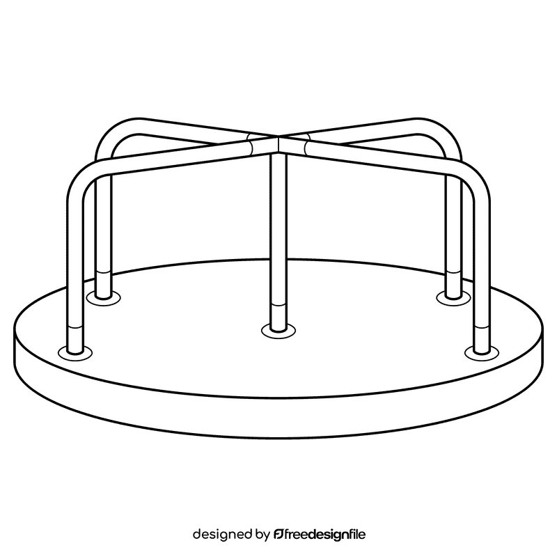 Carousel Children Playground black and white clipart