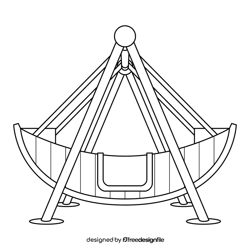 Carousel Fair Boat black and white clipart