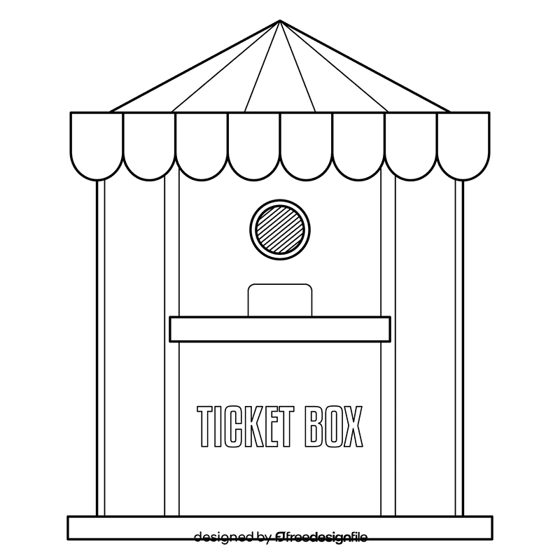 Carousel Ticket Box black and white clipart