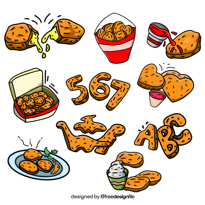 Chicken Nugget Set vector